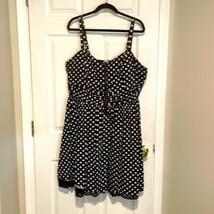 American Rag fit and flare polka sleeveless 3X